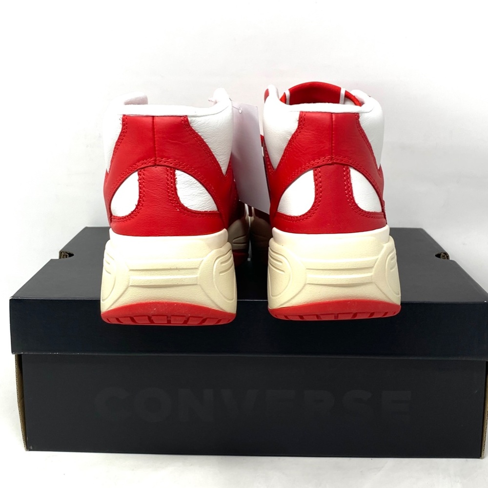 Converse Weapon CX Varsity Leather Shoes Women's Red White Mid Sneakers 172355C - Picture 6 of 11